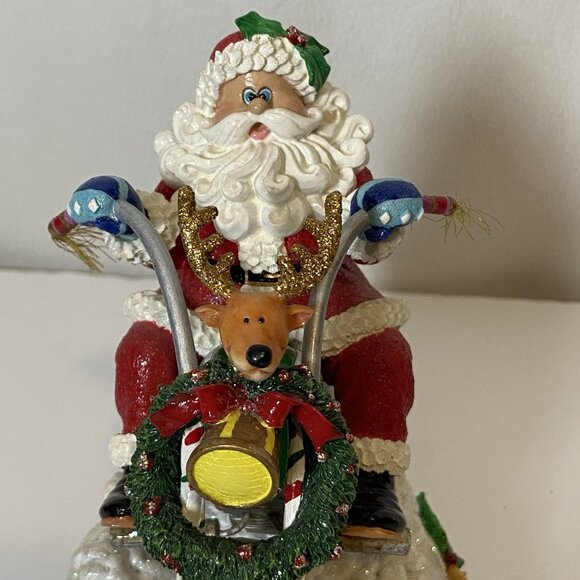 Fitz and Floyd Musical Motorcycle Adventures of Santa Claus Jingle Bells Works - Picture 1 of 13